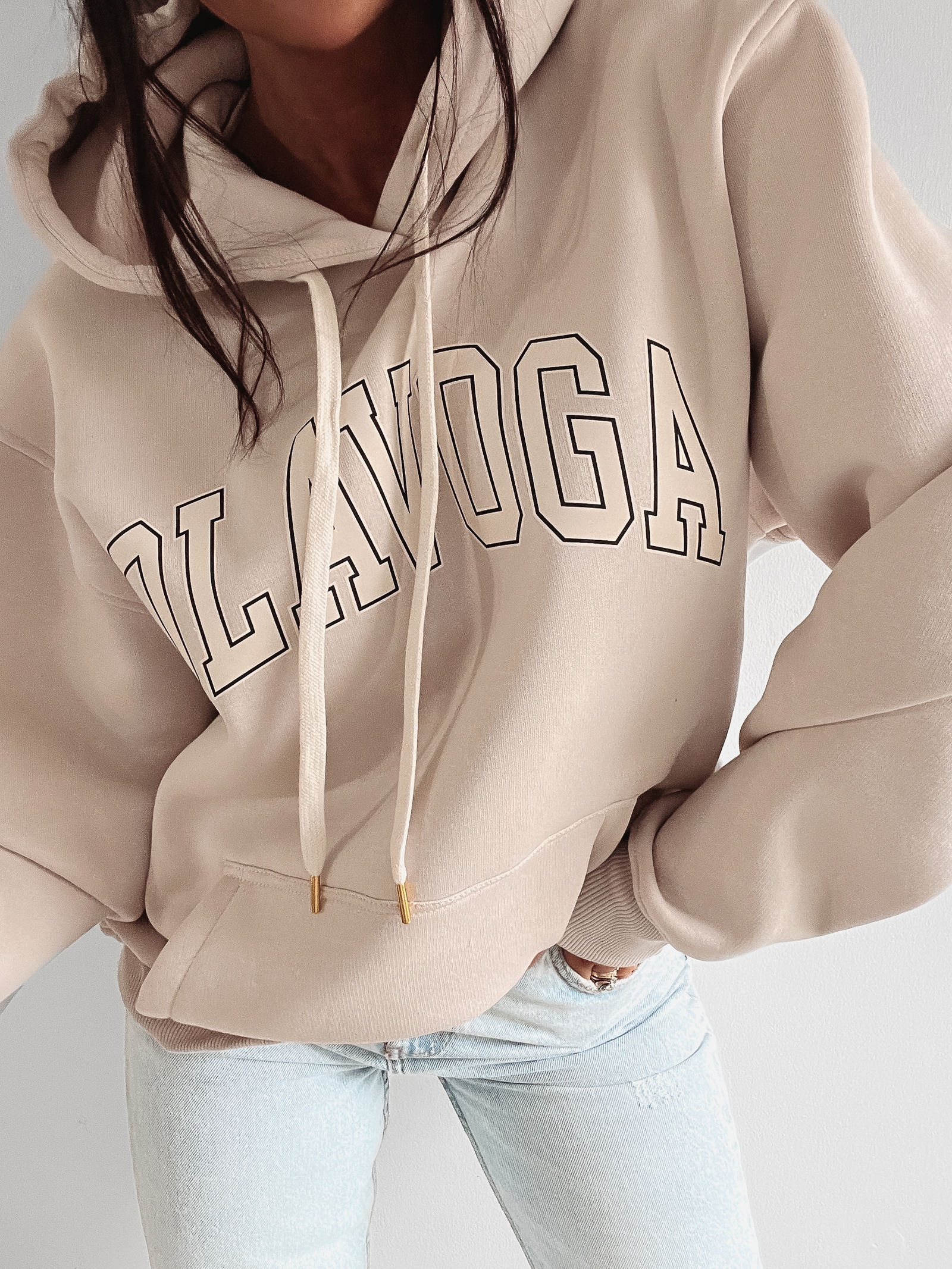 Bluza bawełniana Fluo Ola Voga beż