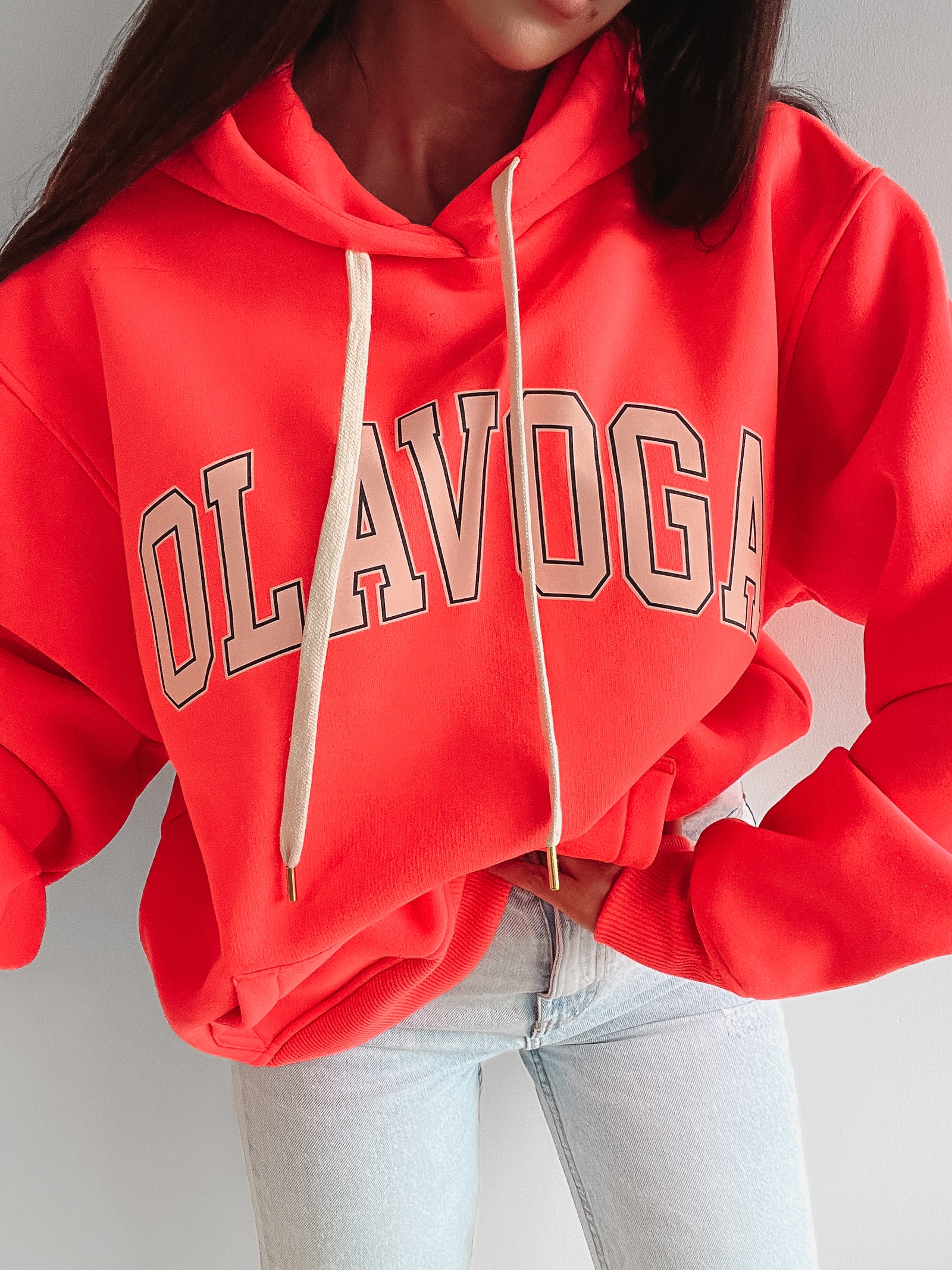 Bluza bawełniana Fluo Ola Voga neonowy różowy