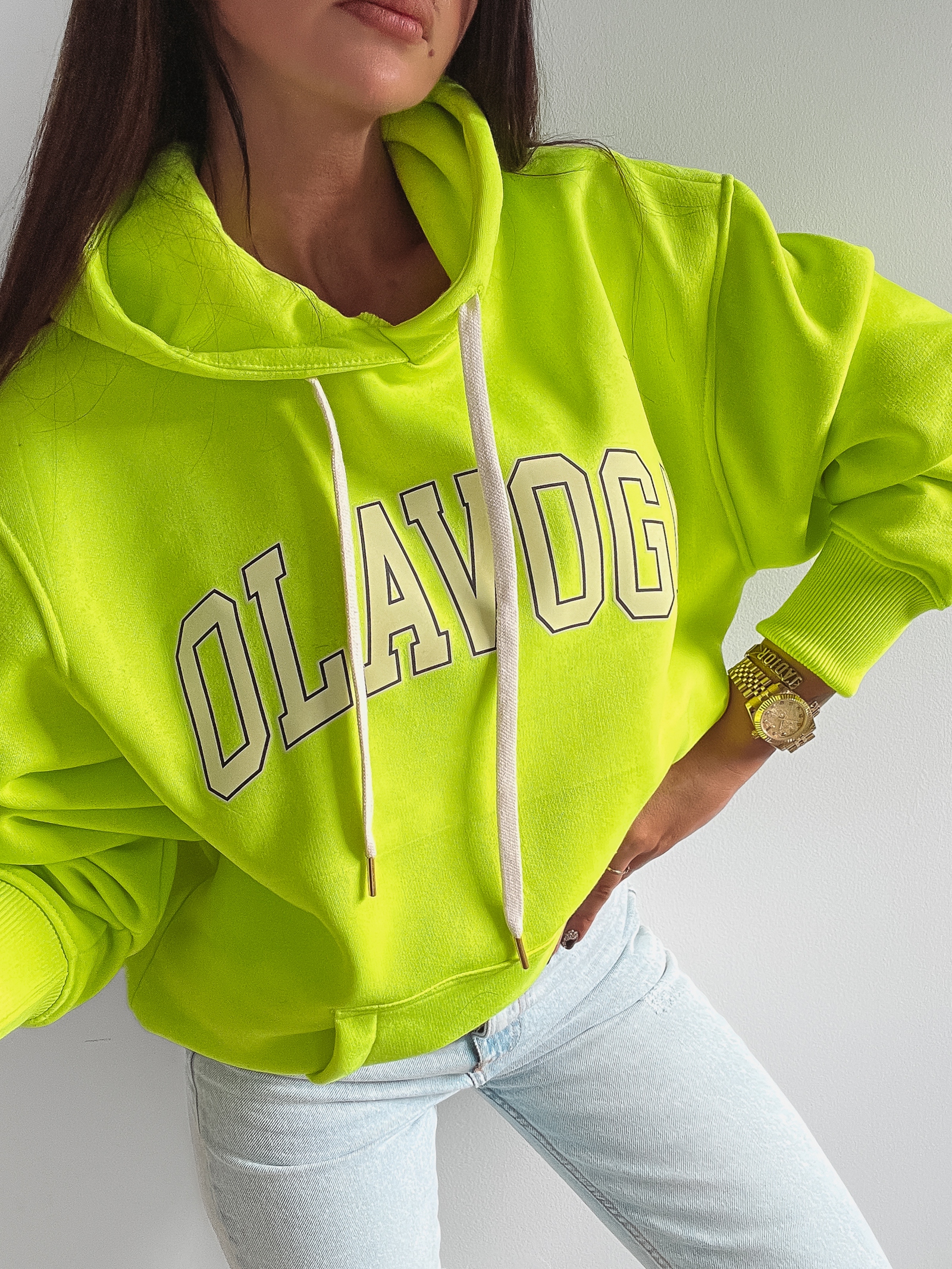 Bluza bawełniana Fluo Ola Voga neonowa limonka