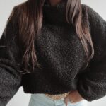 Sweter z wywijanym golfem Gerda Ola Voga czarny