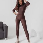 Legginsy połyskujące Jules Ola Voga brązowe