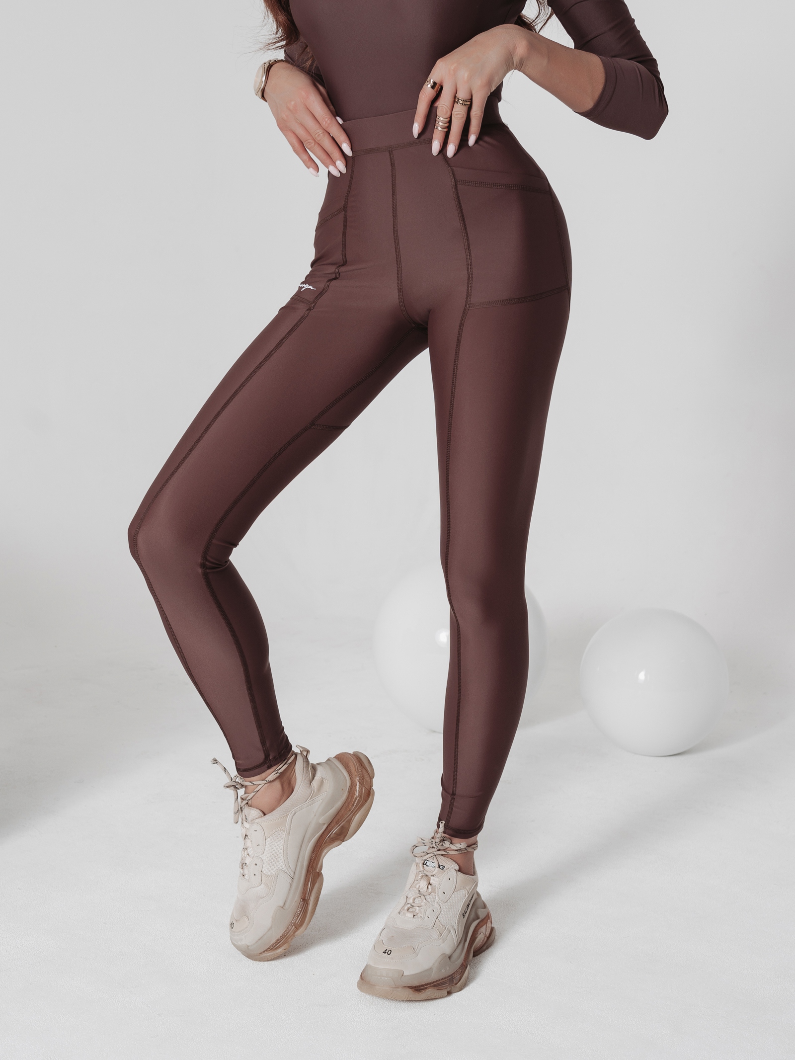 Legginsy połyskujące Jules Ola Voga brązowe Legginsy połyskujące Jules Ola Voga brązowe