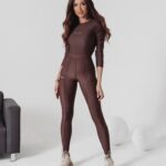 Legginsy połyskujące Jules Ola Voga brązowe