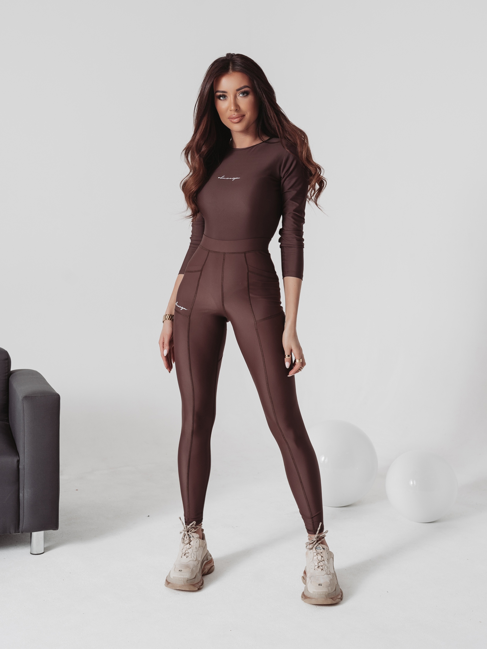 Legginsy połyskujące Jules Ola Voga brązowe Legginsy połyskujące Jules Ola Voga brązowe