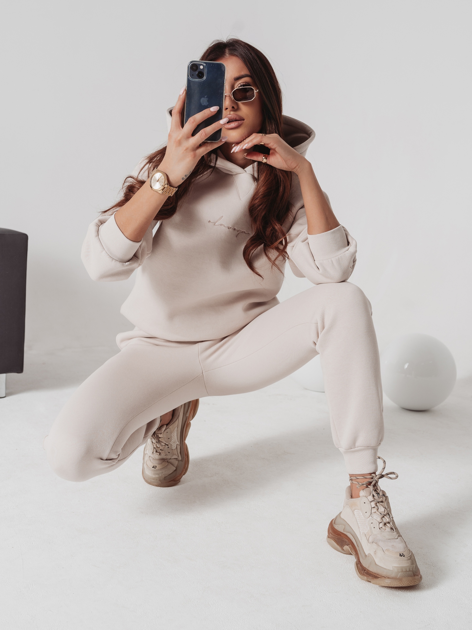 Komplet bawełniany Alpin Ola Voga beżowy