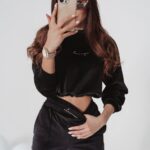 Komplet welurowy Kaylie Ola Voga czarny