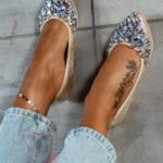 Balerinki z kamieniami Madam Stones złote