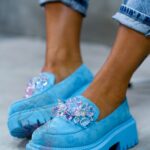 Mokasyny Madam Alecta błękitne