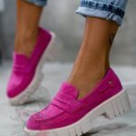 -wyprzedane-Mokasyny zamszowe Madam Fekes fuksja