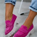 -wyprzedane-Mokasyny zamszowe Madam Fekes fuksja