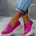 -wyprzedane-Mokasyny zamszowe Madam Fekes fuksja