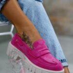 -wyprzedane-Mokasyny zamszowe Madam Fekes fuksja