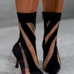 Botki z siatką Madam Moleto czarne