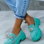 Mokasyny Madam Alecta miętowe