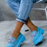 Mokasyny Madam Alecta błękitne