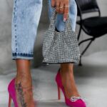 Czółenka z błyskiem Iliadi fuksja