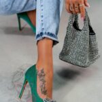 Czółenka z błyskiem Iliadi szmaragdowe