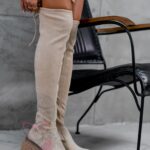 Kozaki za kolano Madam Caperuto beżowe