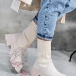 Botki skarpety Madam Setol beżowe