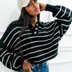 Sweter w paski Varius czarny