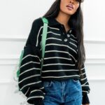 Sweter w paski Varius czarny