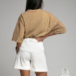 T-shirt dekatyzowany Burning beżowy melanż