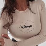 Body logowane Signature Ola Voga beżowe