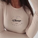 Body logowane Signature Ola Voga beżowe