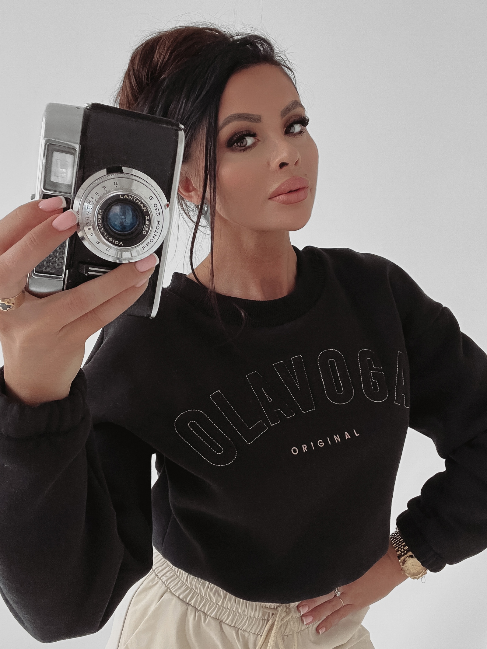 Bluza bawełniana Cotton Ola Voga czarna Bluza bawełniana Cotton Ola Voga czarna