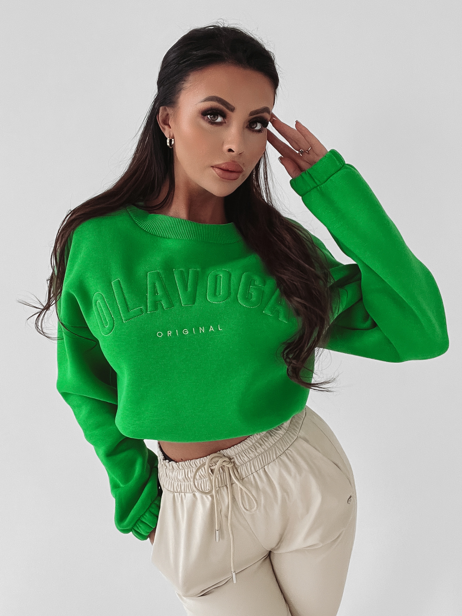 Bluza bawełniana Cotton Ola Voga zielona