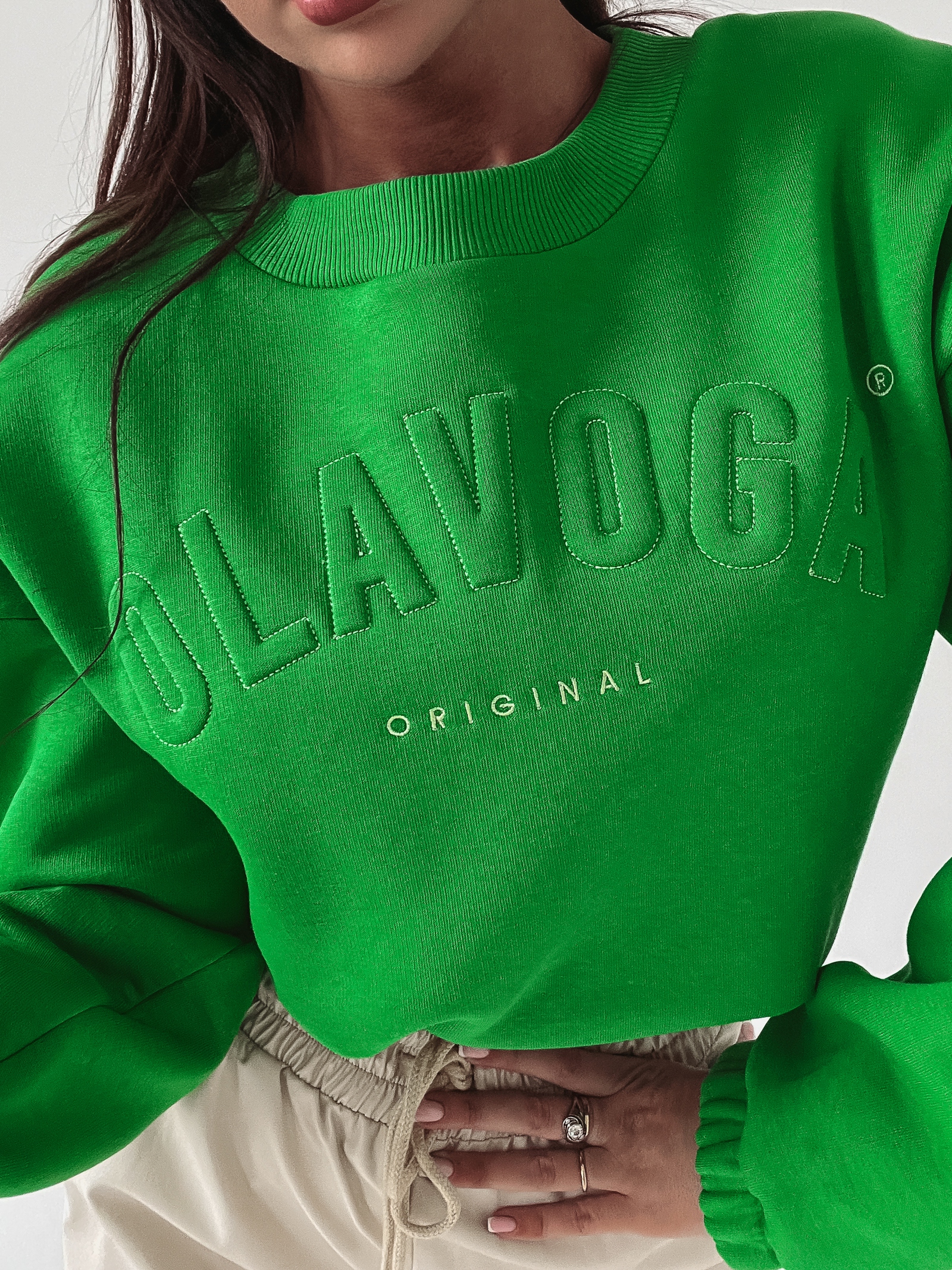 Bluza bawełniana Cotton Ola Voga zielona