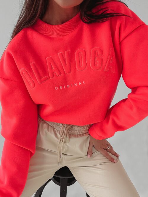 Bluza bawełniana Cotton Ola Voga neonowy róż