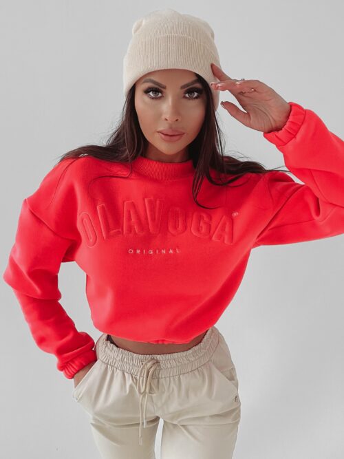 Bluza bawełniana Cotton Ola Voga neonowy róż