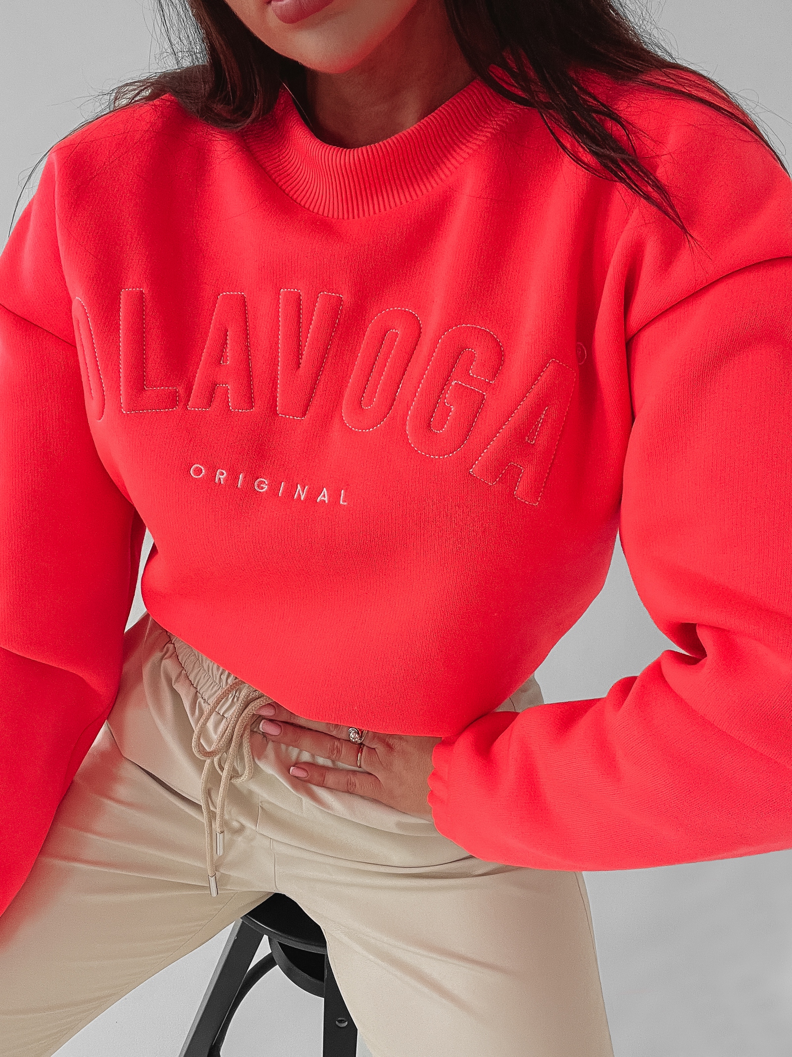 Bluza bawełniana Cotton Ola Voga neonowy róż Bluza bawełniana Cotton Ola Voga neonowy róż