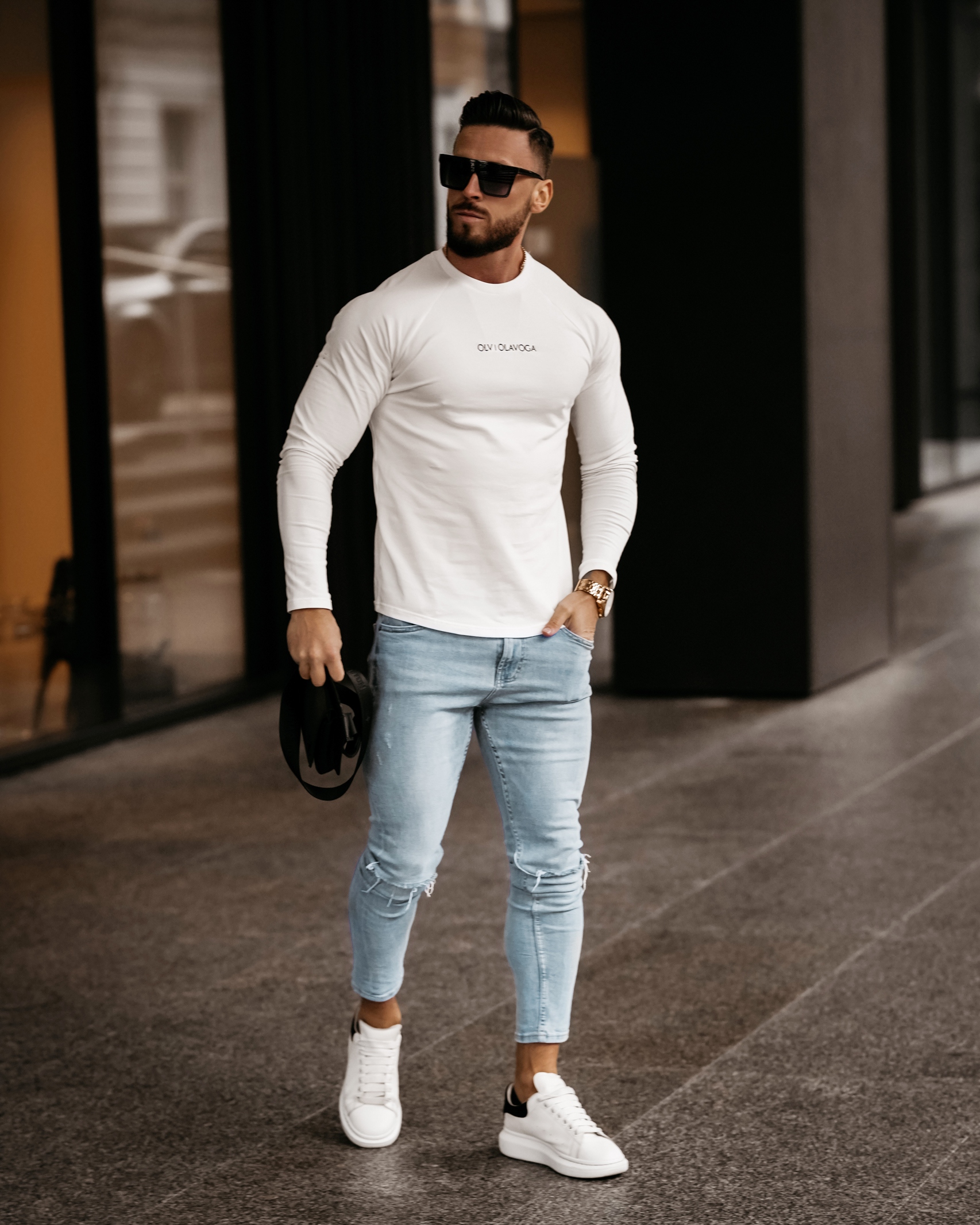 Bluzka męska longsleeve Noah Ola Voga ecru