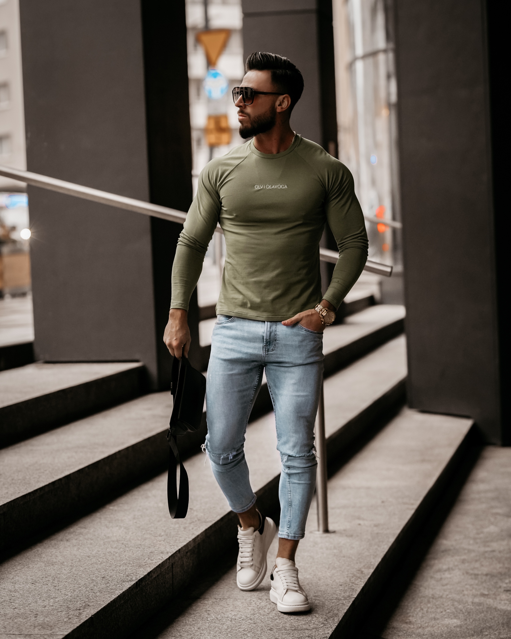 Bluzka męska longsleeve Noah Ola Voga c.khaki