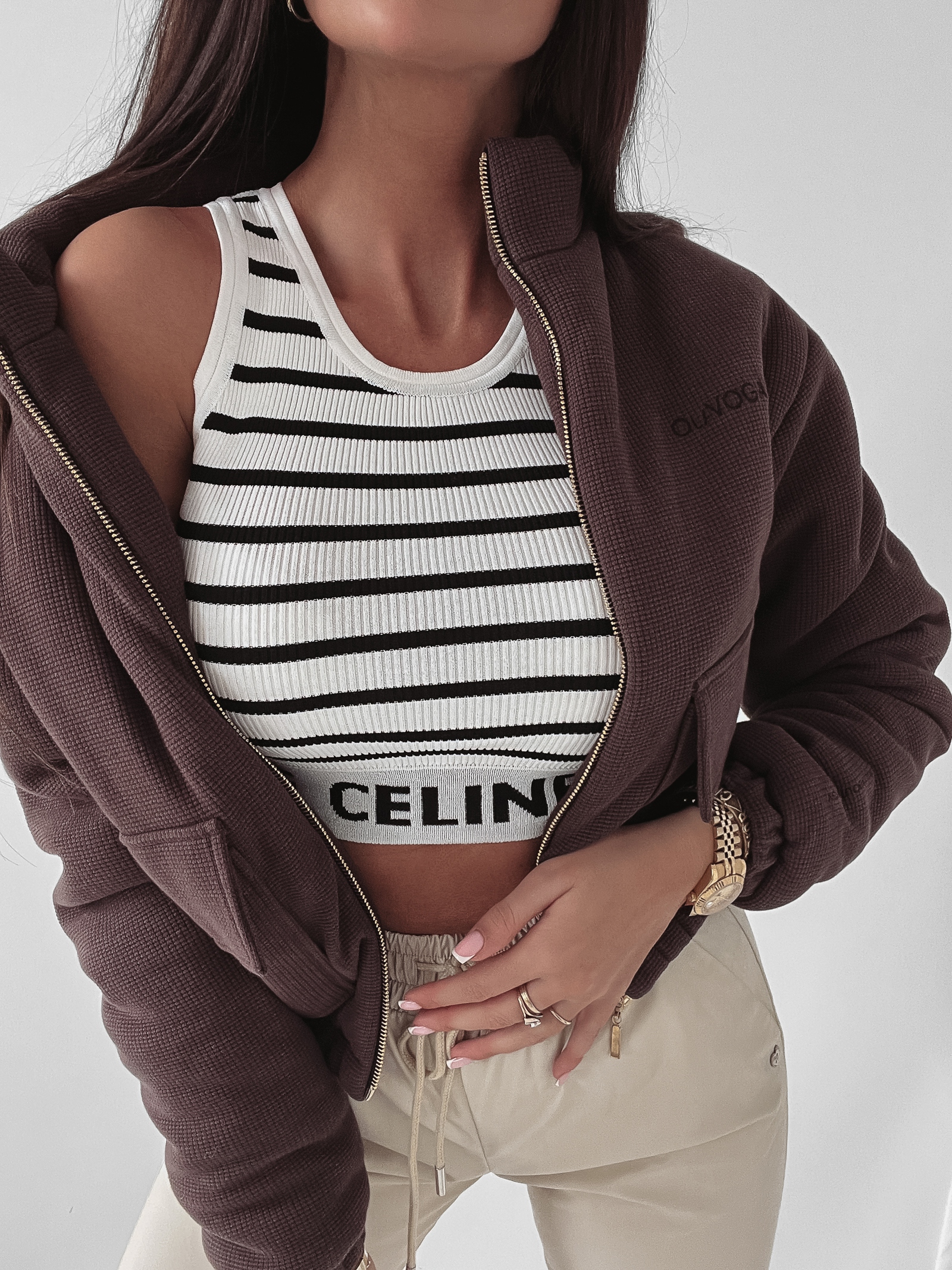 Kurtka ze stójką Shandy Ola Voga brązowa