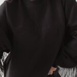 Bluza oversize z frędzlami Penny Ola Voga czarna