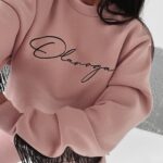 Bluza oversize z frędzlami Penny Ola Voga brudny róż