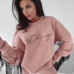 Bluza oversize z frędzlami Penny Ola Voga brudny róż