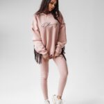 Bluza oversize z frędzlami Penny Ola Voga brudny róż