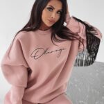 Bluza oversize z frędzlami Penny Ola Voga brudny róż
