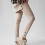 Legginsy prążkowane Meggy Ola Voga beżowe