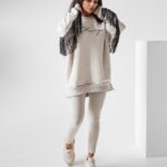 Legginsy prążkowane Meggy Ola Voga szary melanż