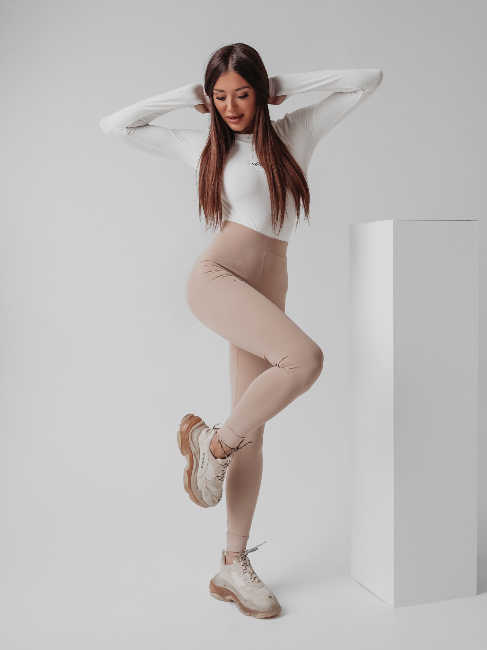 Legginsy elastyczne Della Ola Voga beżowe