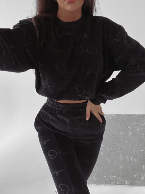 Komplet welurowy Amanda Ola Voga czarny