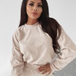 Komplet welurowy Amanda Ola Voga beżowy