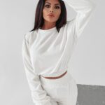 Komplet welurowy Amanda Ola Voga ecru