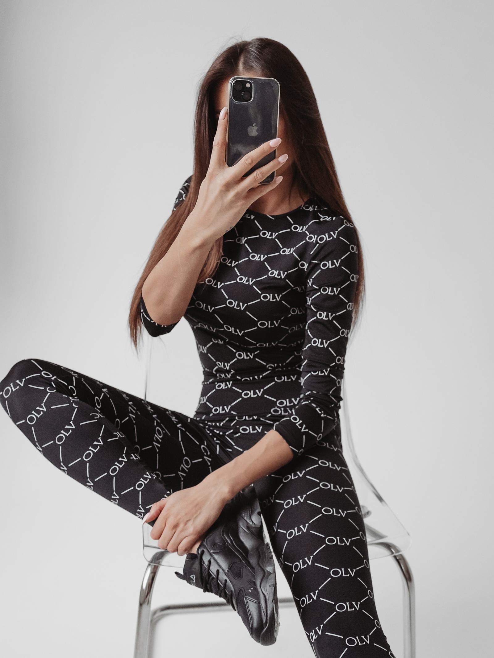 Komplet logowany I LOVE OLV Ola Voga czarny