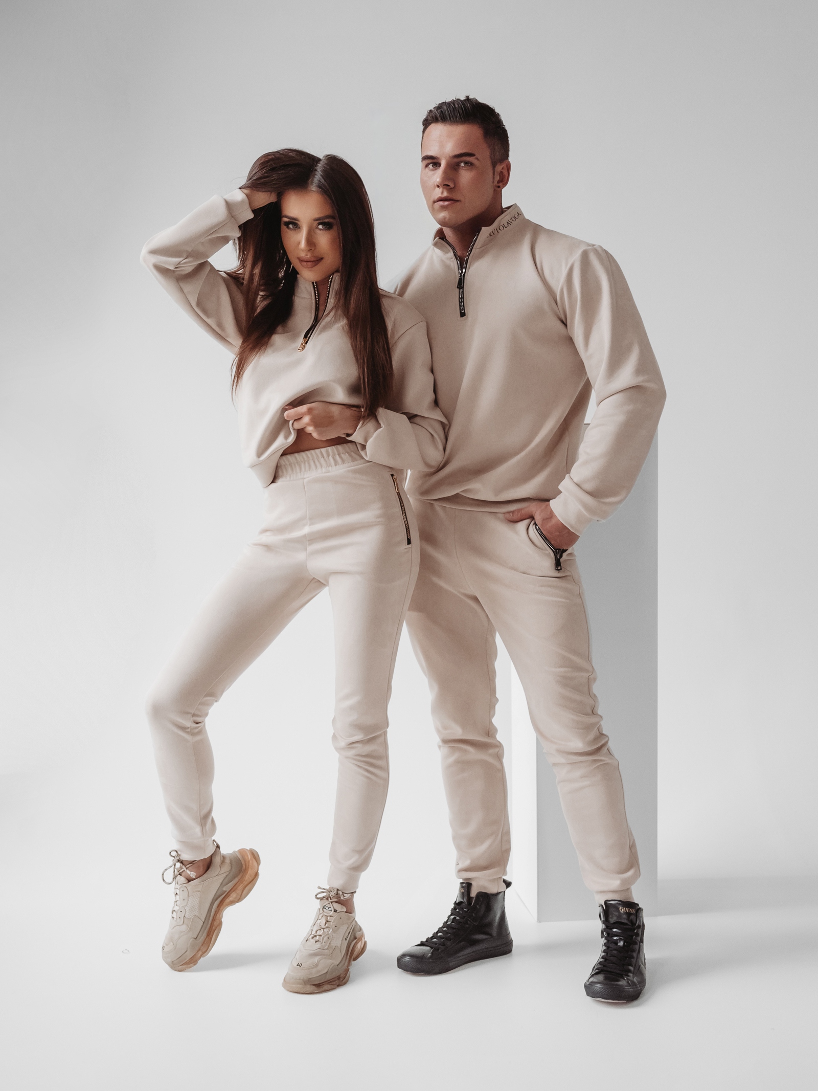 Komplet zamszowy Castilla Ola Voga beżowy